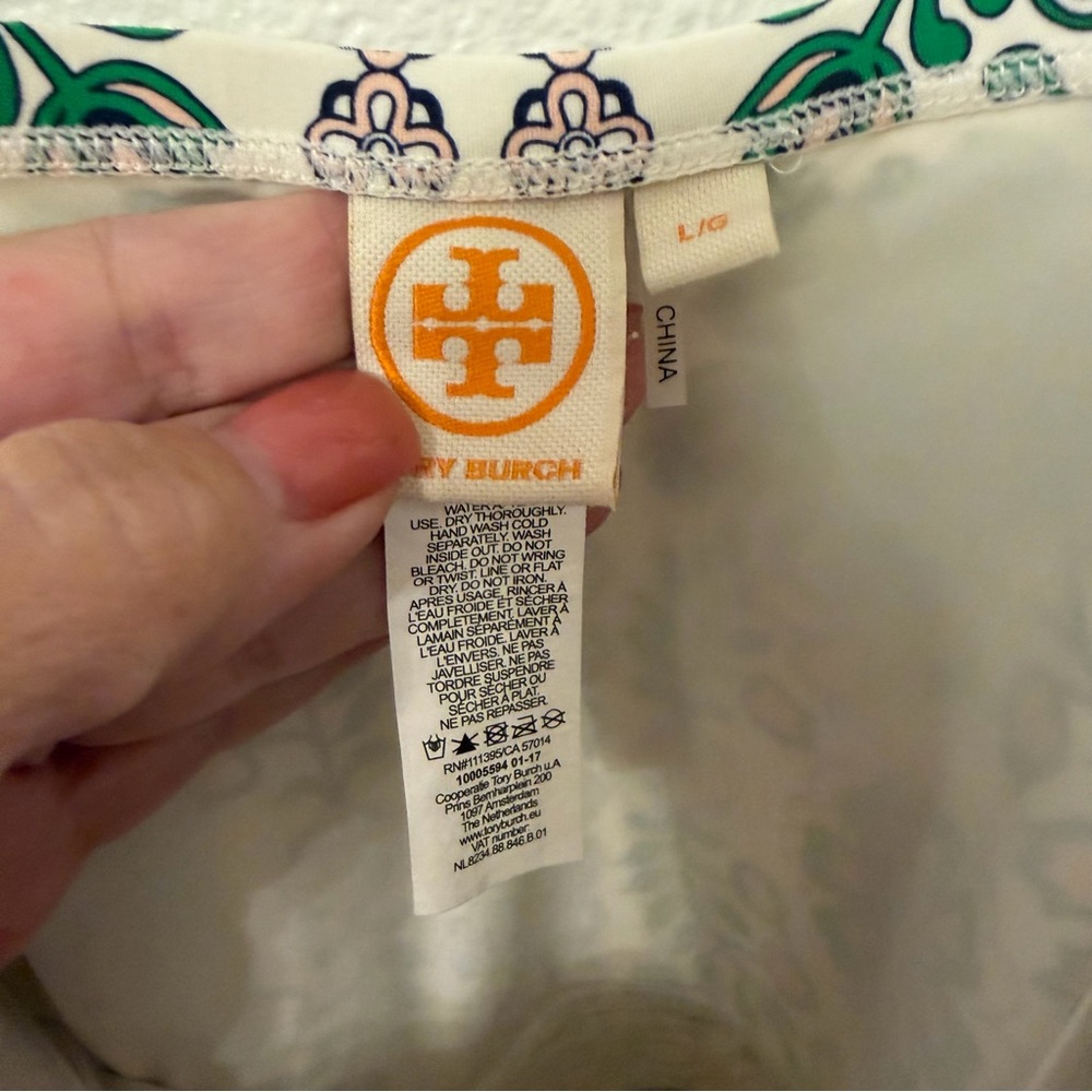 Tory Burch Green and Cream Floral Swimsuit - Picture 4 of 4